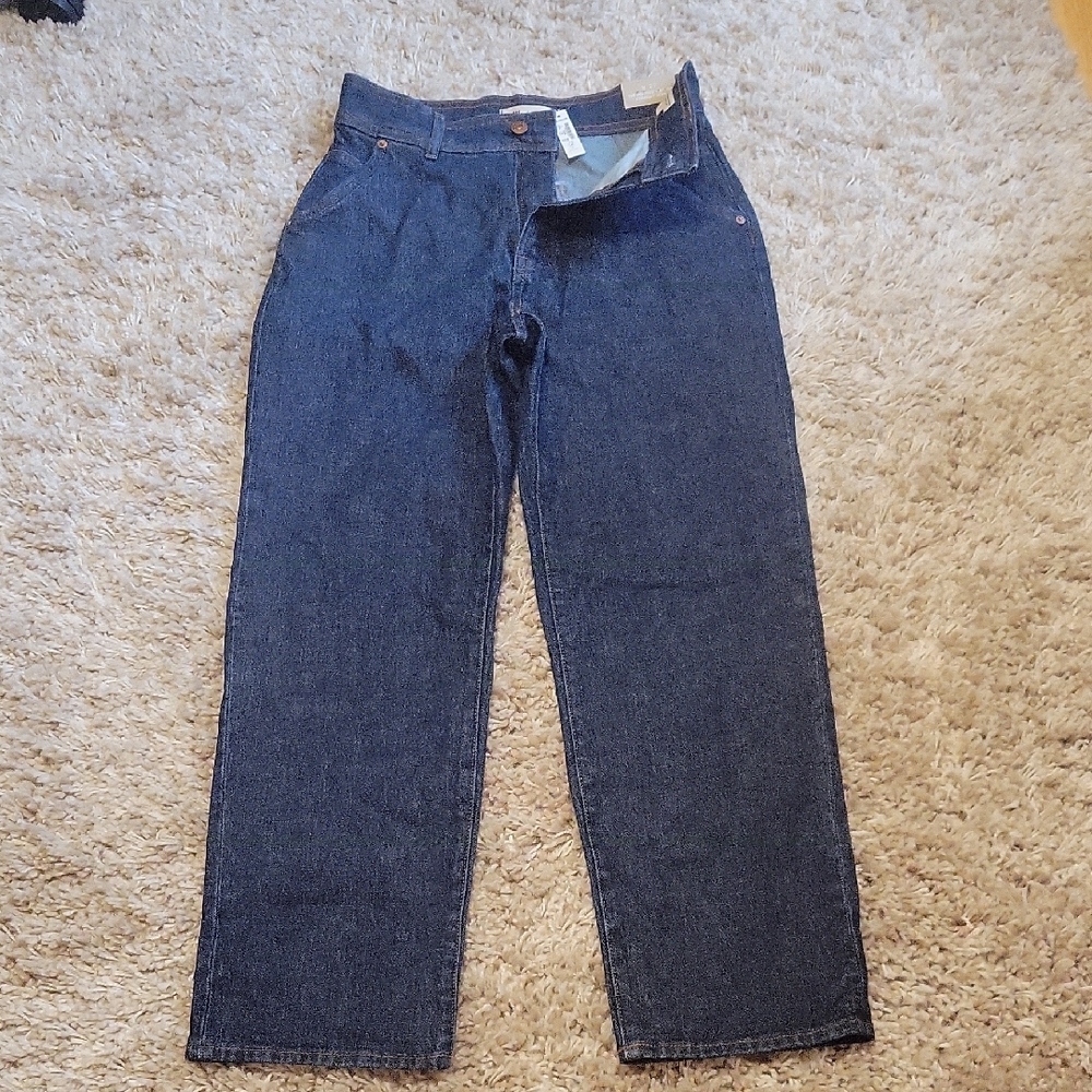 Blue Straight-Leg Jeans with Relaxed Fit